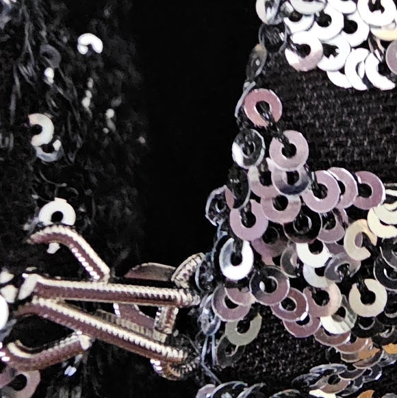 ZARA SEQUIN COLLARLESS BLAZER - Picture 10 of 14